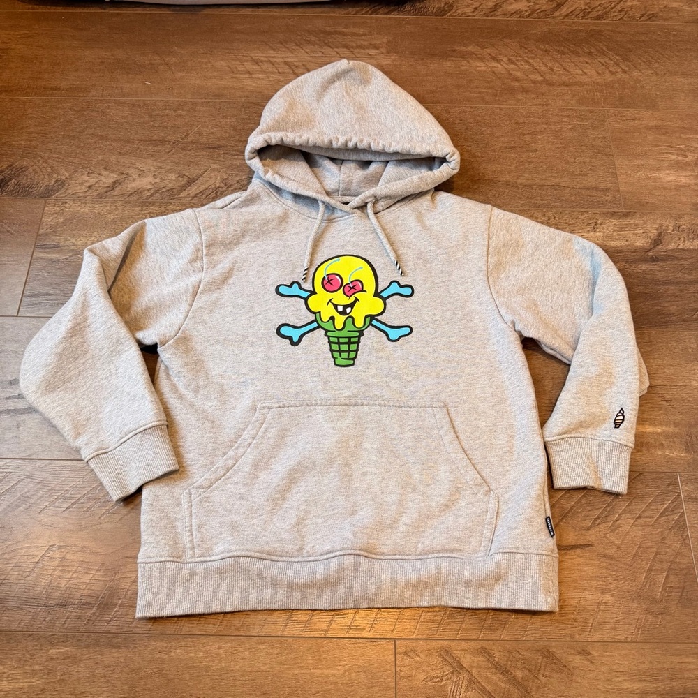 7-8Y Icecream Gray and Blue Hoodie